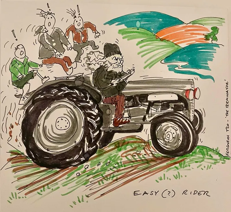 Sketch from the 2022 Llangunllo Tractor Run by Eric Kadow