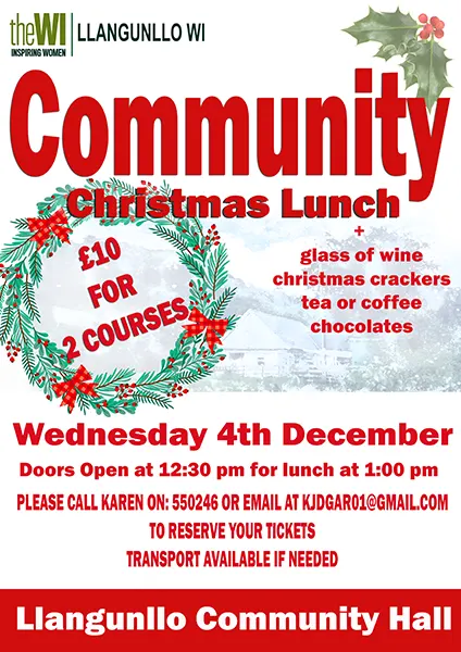 Llangunllo WI Christmas Community Lunch 2024